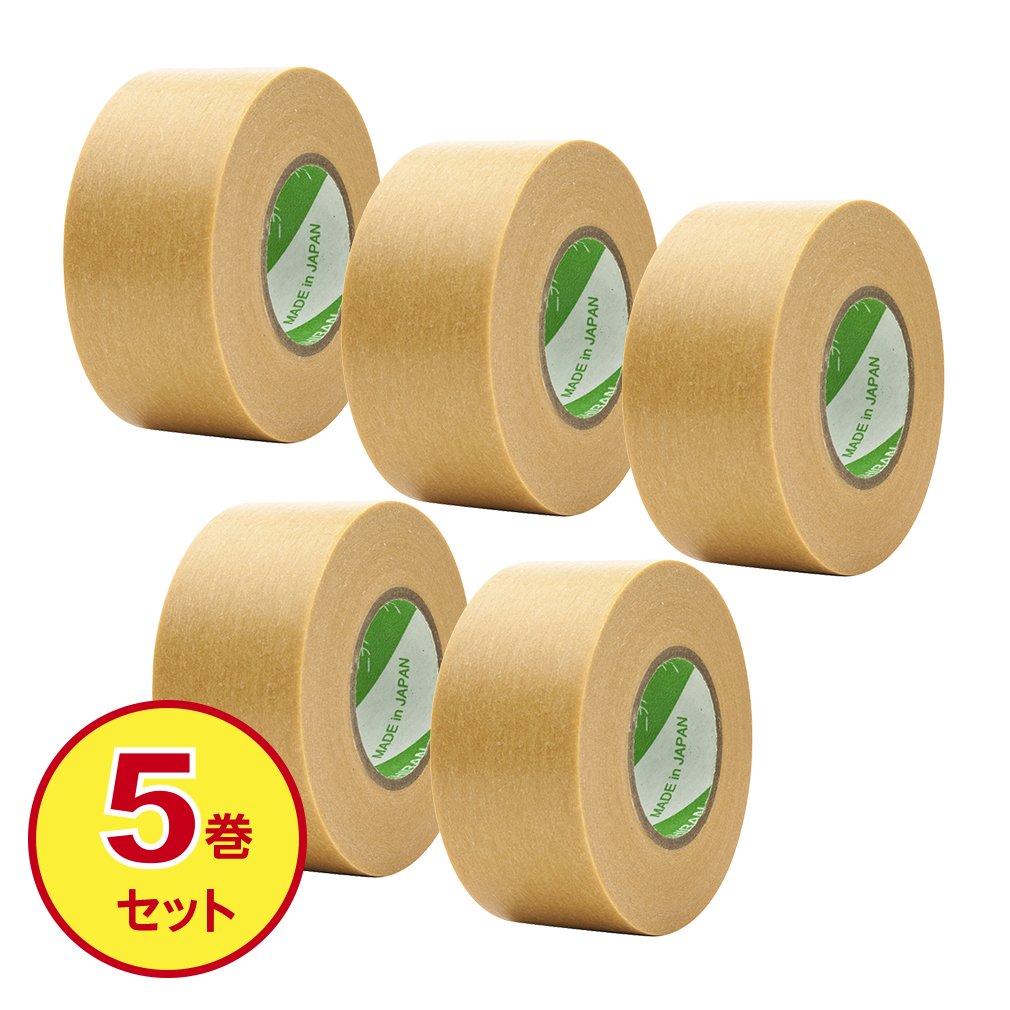 Nichiban Masking Tape, 5 Rolls, 0.9 inches (24 mm) x 6.7 ft (18 m), 241-24 Brown