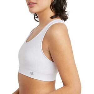 Champion, Infinity Racerback, Moderate Support, Seamless Sports Bra for Women, White, Medium