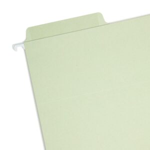 Smead Erasable FasTab Hanging File Folder, 1/3-Cut Built-in Tab, Letter Size, Moss, 20 per Box (64032)