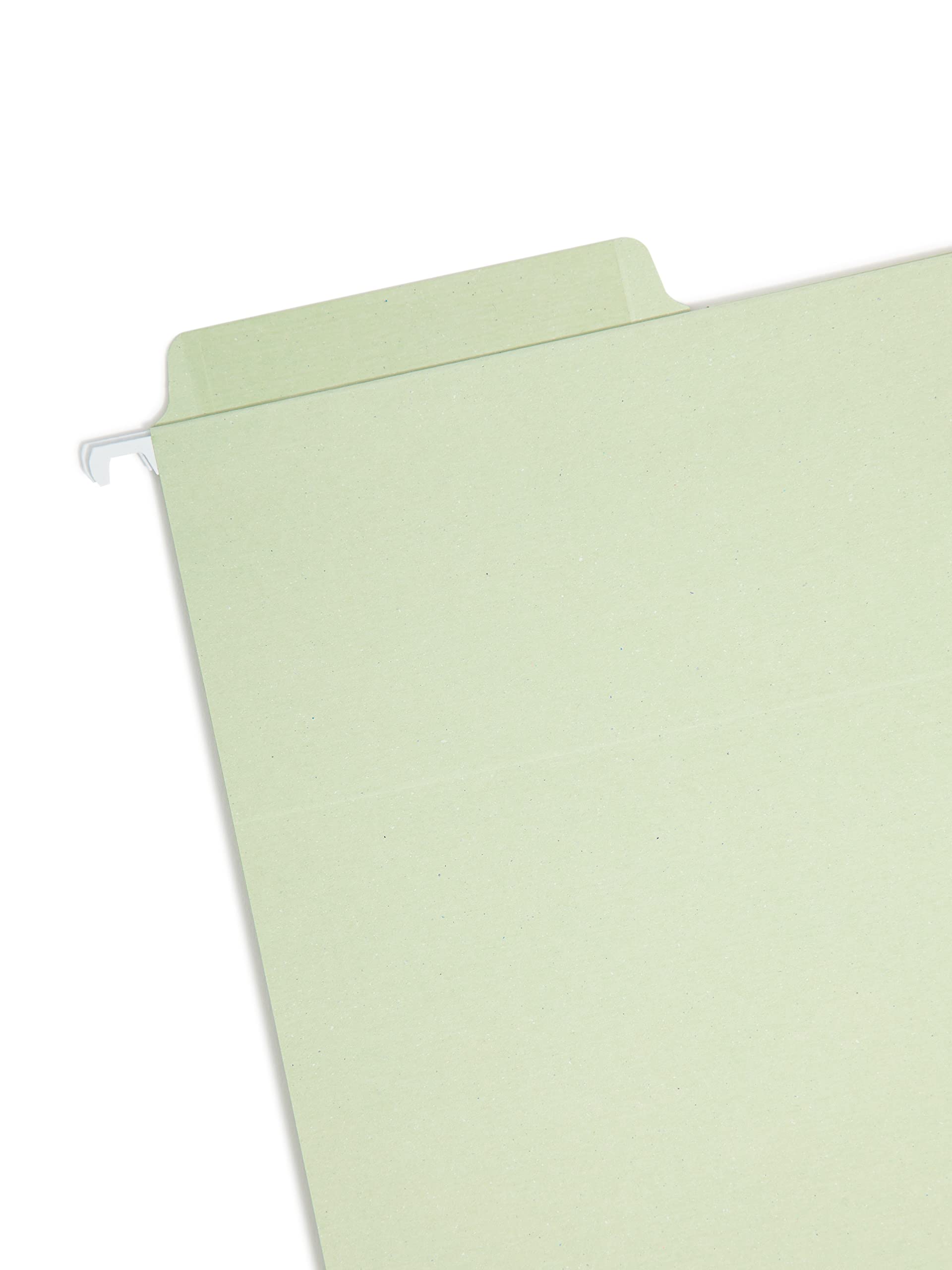 Smead Erasable FasTab Hanging File Folder, 1/3-Cut Built-in Tab, Letter Size, Moss, 20 per Box (64032)