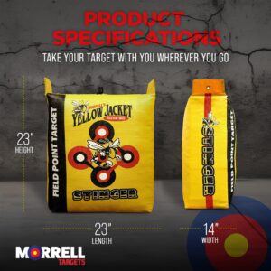 Morrell Yellow Jacket 19 Pound Portable Stinger Adult Field Point Archery Bag Target with 2 Shooting Sides, 10 Bullseyes, and Handle, Yellow M-88