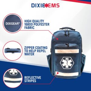 Dixie EMS Ultimate Pro Trauma O2 Backpack with Modular Pouch Design, Oxygen Gear Bag for First Responders and Medics – Navy Blue