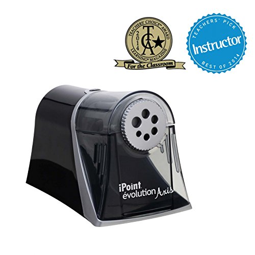 Westcott Electric iPoint Evolution Axis Heavy Duty Classroom Pencil Sharpener, Black and Silver