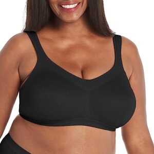 PLAYTEX Womens 18 Hour Wireless Seamless Full-coverage T-shirt With Smoothing Support, Us4159 Bras, Real Black, 38DD US