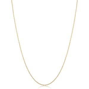 Kooljewelry 10k Yellow Gold Rope Chain Pendant Necklace (0.7 mm, 18 inch)