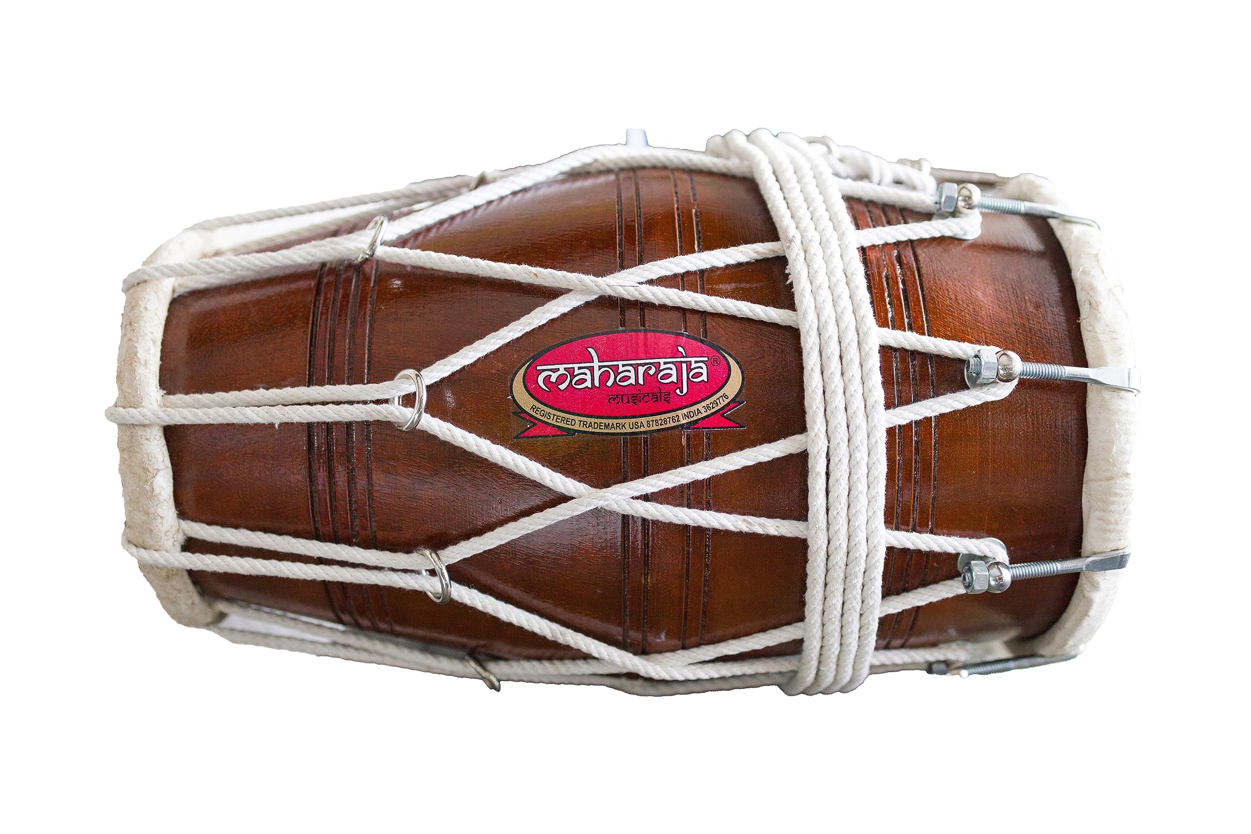 Special Dholak Drum by Maharaja Musicals, Professional Quality, Sheesham Wood, Padded Bag, Spanner, Dholki Musicals Instrument (PDI-BBC)