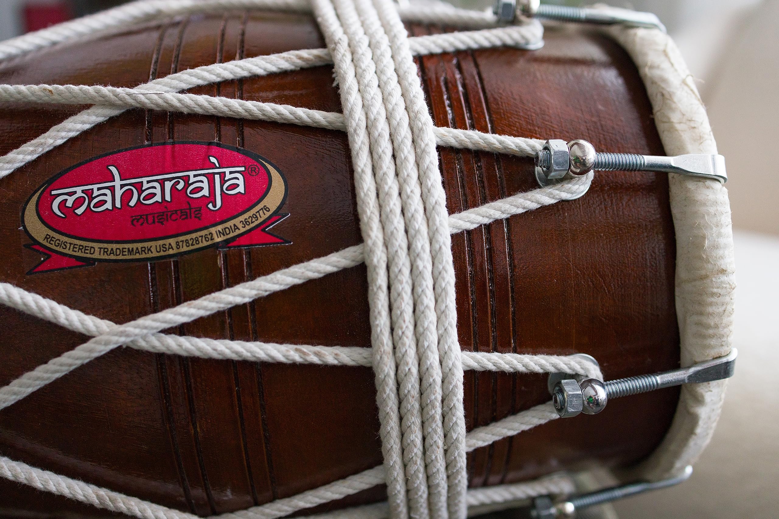 Special Dholak Drum by Maharaja Musicals, Professional Quality, Sheesham Wood, Padded Bag, Spanner, Dholki Musicals Instrument (PDI-BBC)