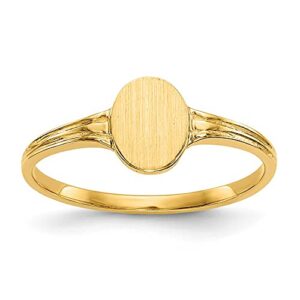 icecarats 14k yellow gold custom engraved signet ring handmade personalized monogram initial letter band size 3