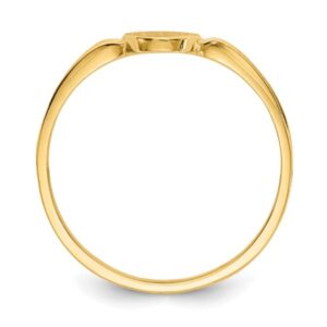 IceCarats 14K Yellow Gold Custom Engraved Signet Ring Handmade Personalized Monogram Initial Letter Band Size 3