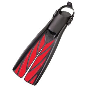 atomic aquatics split fins, red, x-large