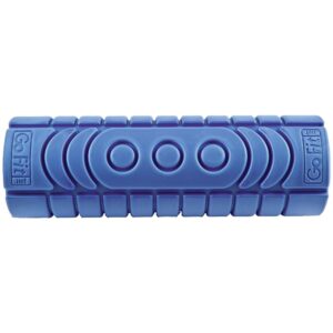 gofit deep tissue muscle roller - 12" go roller w/ ultra fin core & myofascial release ball, blue