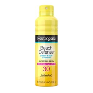 neutrogena beach defense body spray sunscreen with broad spectrum spf 30, water-resistant and oil-free sun protection, 6.5 ounce (pack of 1)