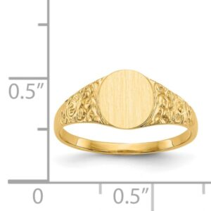 IceCarats 14K Yellow Gold Custom Engraved Signet Ring Handmade Personalized Monogram Initial Letter Band Size 6