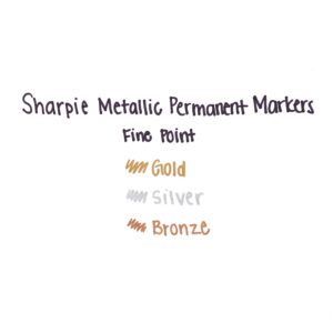 Sharpie Metallic Permanent Markers, Gold, 4/Pack