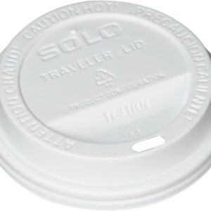 SOLO TLP316-0007 White Traveler Lid for SSP and Bare Paper Hot Cup - 2 Packs of 100 (200 Lids Total)