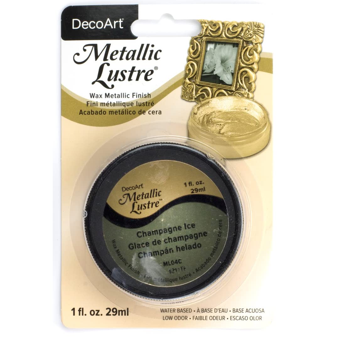 DecoArt Metallic ML04C-28 Lustre Wax, 1-Ounce, Champagne Ice, 1 Fl Oz (Pack of 1)