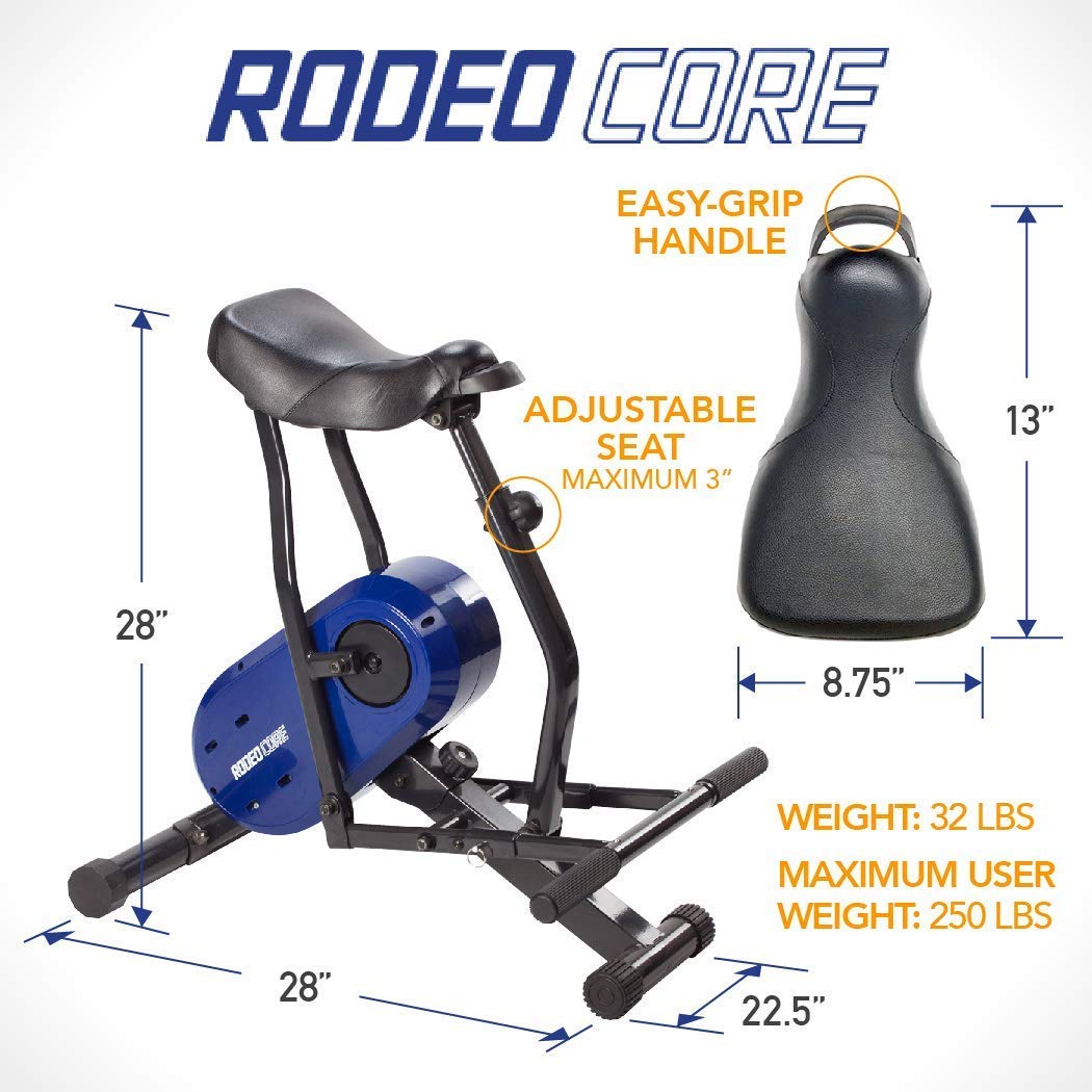 Daiwa Rodeo Core Compact Exercise Equipment For Home Workouts - Full Body Fitness Machine Targets Abs, Legs, & Butt (Blue)