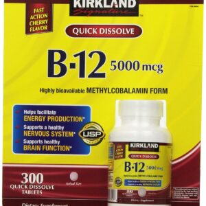 Kirkland Signature Quick Dissolve B-12 5000 mcg, 300 Tablets