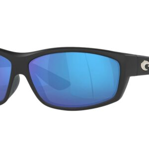 Costa Del Mar Man Sunglasses Matte Black Frame, Blue Mirror Lenses, 65MM