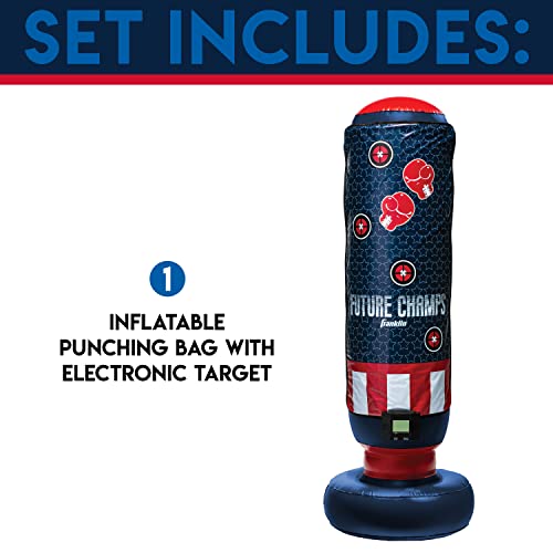 Franklin Sports Electronic Boxing Bag - Future Champs Inflatable MMA Kickboxing Bag - Toy Youth Equipment for Kids + Toddlers - 60" x 22"