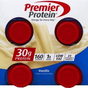 Premier Protein Shake 30g 1g Sugar 24 Vitamins Minerals Nutrients to Support Immune Health, Vanilla, 44 Fl Oz, (Pack of 4)