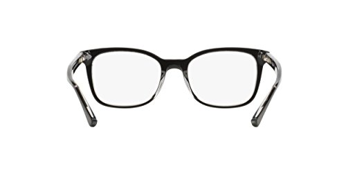 Ray-Ban RX5285 Square Prescription Eyeglass Frames, Black On Transparent/Demo Lens, 53 mm