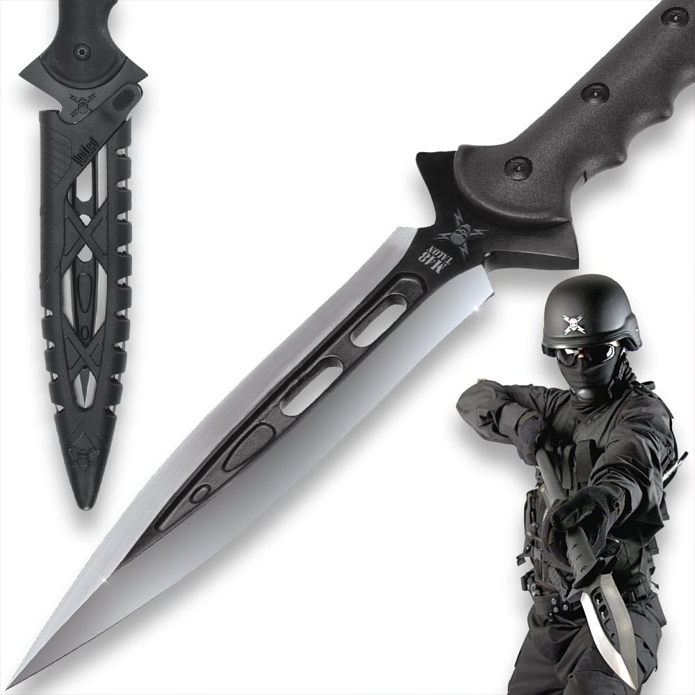 M48 Kommando Talon Survival Spear | 44 1/8" Overall Length | 8" Stainless Steel Blade | Includes Vortec Sheath | Fiberglass Reinforced Handle