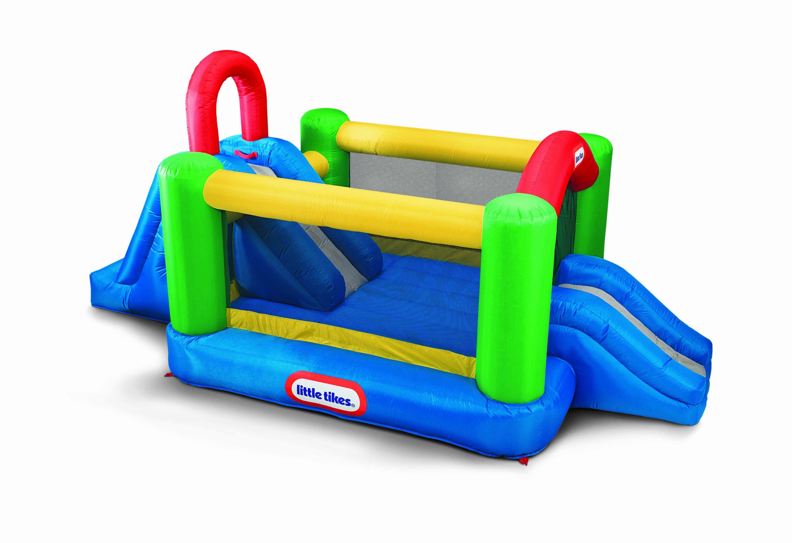 Little Tikes Jump and Double Slide Bouncer, 168.00 L x 108.00 W x 84.00 H Inches , White