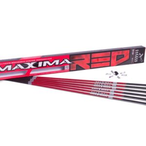 Carbon Express Maxima RED Fletched Carbon Arrows with Dynamic Spine Control and Blazer Vanes, 350 (.350 Spine), 6-Pack