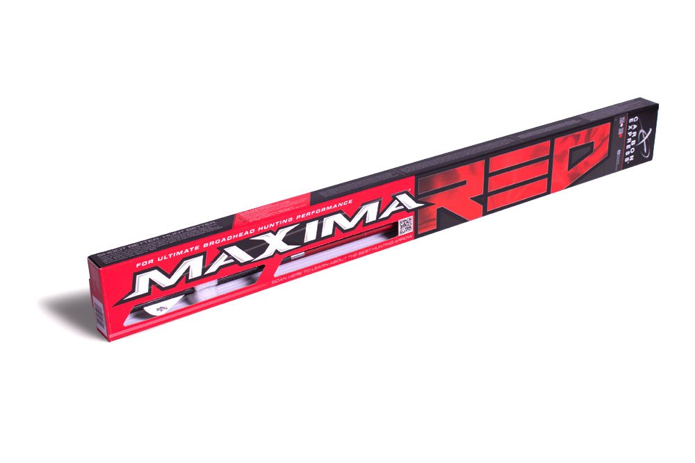 Carbon Express Maxima RED Fletched Carbon Arrows with Dynamic Spine Control and Blazer Vanes, 350 (.350 Spine), 6-Pack