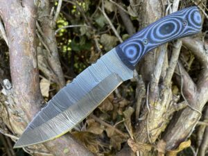 perkin handmade damascus hunting knife full tang fixed blade knife - 5mh