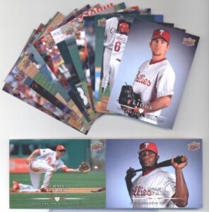 2008 upper deck first edition baseball cards philadelphia phillies team set (17 cards)