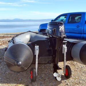 Seamax Deluxe 4 by 4 Boat Launching Dolly with 14" Wheels System, Commercial Grade Quality for Inflatable Boat and Aluminum Boat Max Loading 600Lb