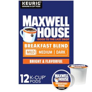 maxwell house breakfast blend light roast keurig k-cup coffee pods (12 ct box)