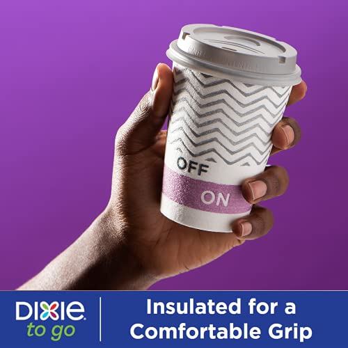 Dixie To Go Medium Paper Coffee Cups With Lids, 12 Oz, 14 Count, Disposable Cups For On-The-Go Hot Beverages