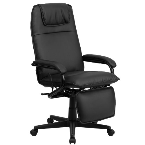 Flash Furniture Robert High Back Black LeatherSoft Executive Reclining Ergonomic Swivel Office Chair with Arms