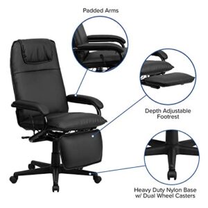 Flash Furniture Robert High Back Black LeatherSoft Executive Reclining Ergonomic Swivel Office Chair with Arms