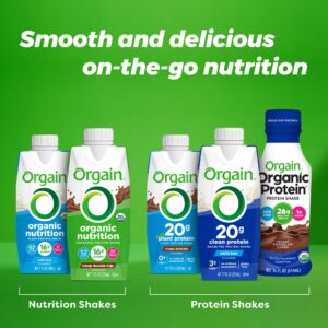 Orgain Organic Nutritional Protein Shake, Strawberries & Cream - 16g Grass Fed Whey Protein, Meal Replacement, 20 Vitamins & Minerals, Fruits & Vegetables, Gluten Free, Non-GMO, 11 Fl Oz (12 Pack)