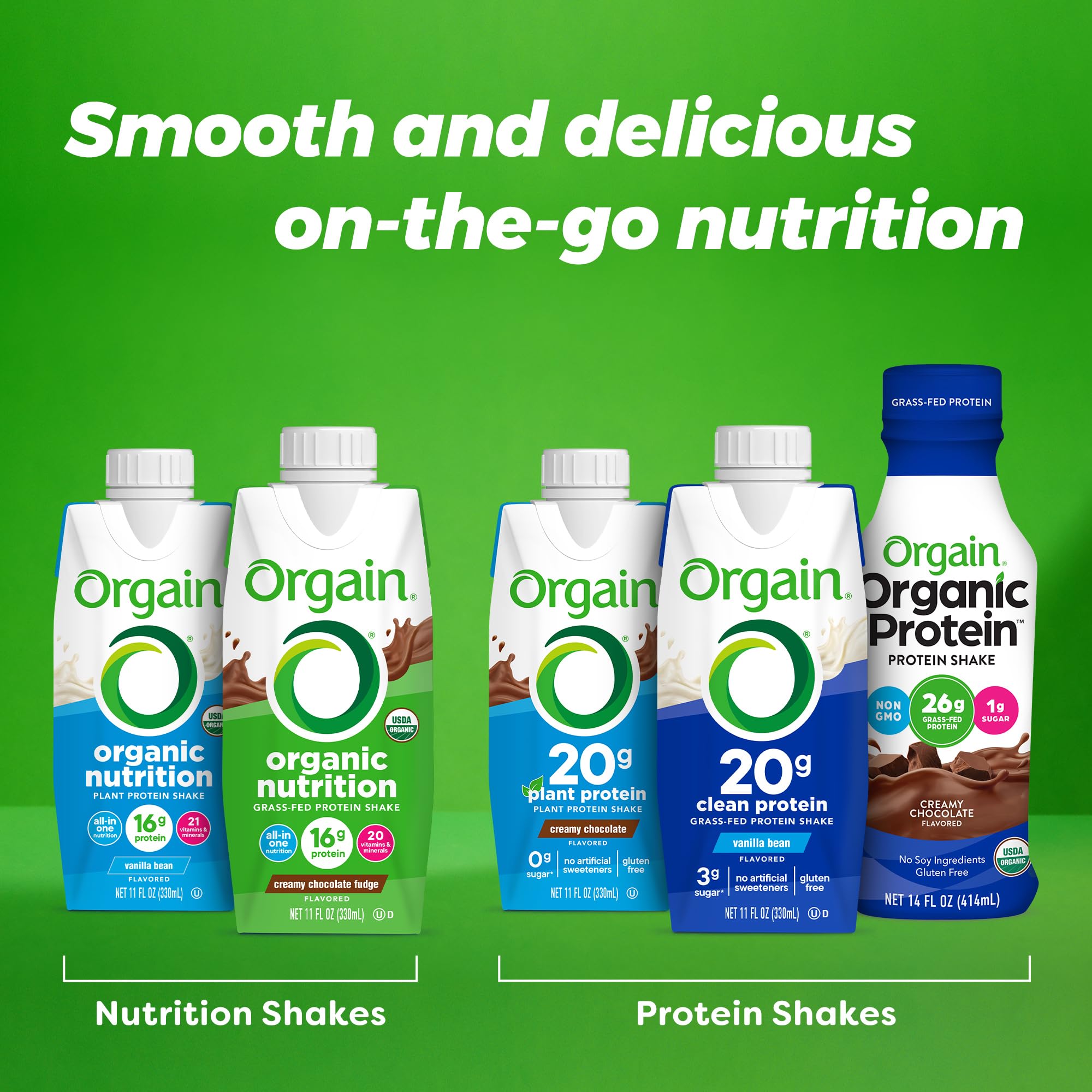 Orgain Organic Nutritional Protein Shake, Strawberries & Cream - 16g Grass Fed Whey Protein, Meal Replacement, 20 Vitamins & Minerals, Fruits & Vegetables, Gluten Free, Non-GMO, 11 Fl Oz (12 Pack)