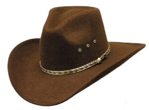 western express kids felt finish pinch front cowboy hat - cowgirl, toddler, baby & kids cowboy hat with gold band (us, alpha, one size, brown)