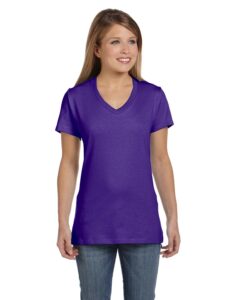 hanes women's nano v-neck t-shirt xxl purple