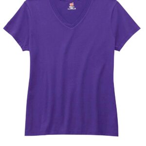 Hanes Women's Nano V-Neck T-Shirt XXL Purple