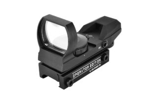 aim sports dual illumination 4 different reticles/operator edition reflex sights, black