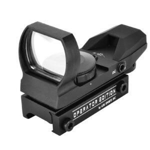 AIM Sports Dual Illumination 4 Different Reticles/Operator Edition Reflex Sights, Black