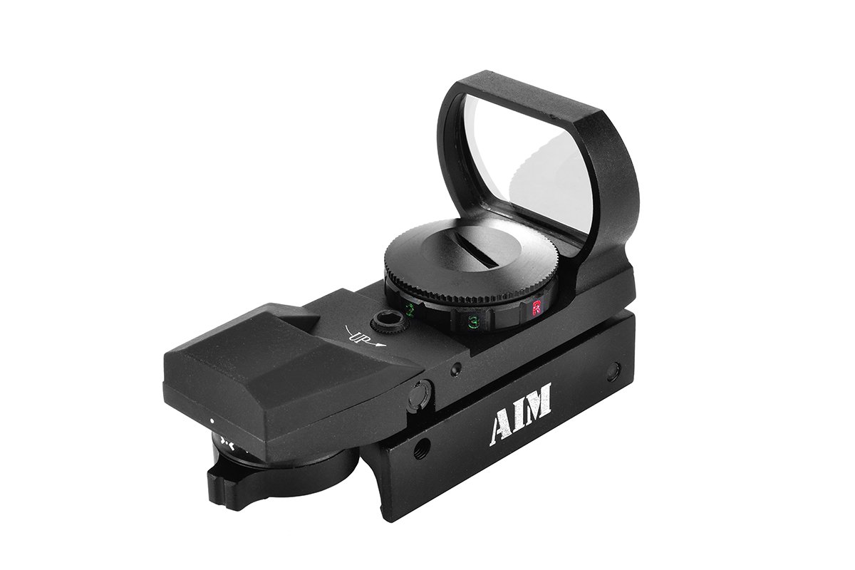 AIM Sports Dual Illumination 4 Different Reticles/Operator Edition Reflex Sights, Black