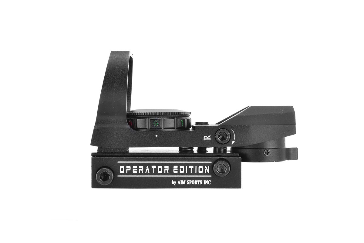 AIM Sports Dual Illumination 4 Different Reticles/Operator Edition Reflex Sights, Black