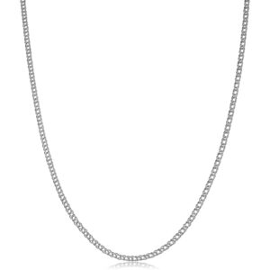 kooljewelry 14k white gold diamond weave chain necklace (2 mm, 18 inch)