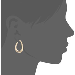 GUESS "Basic" Gold Small Oval Logo Hoop Earrings