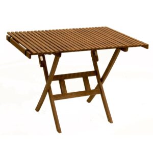 byer of maine - pangean roll top folding wood table, hardwood portable table for bistro, deck, or camping, use indoors or outdoors