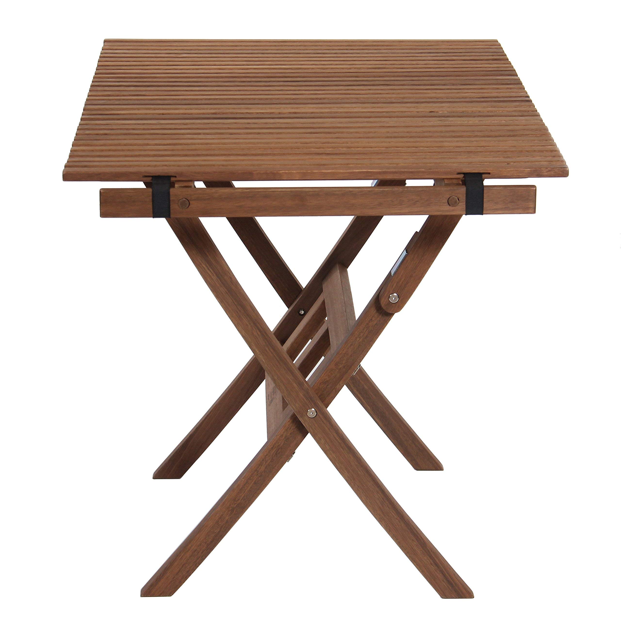 BYER OF MAINE - Pangean Roll Top Folding Wood Table, Hardwood Portable Table for Bistro, Deck, or Camping, Use Indoors or Outdoors